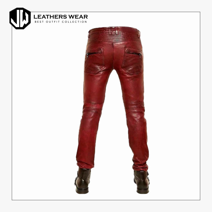 Red Leather Pants Leathers Wear