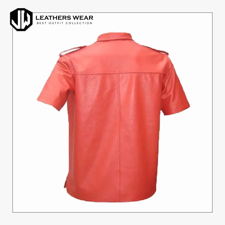 Red Leather shirt