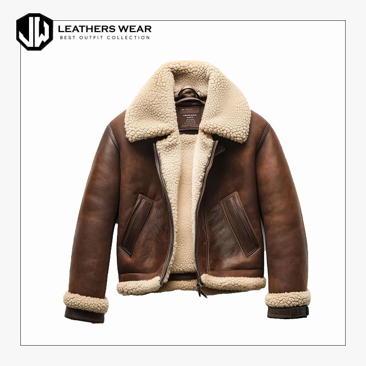Shearling Brown Leather Jacket Women
