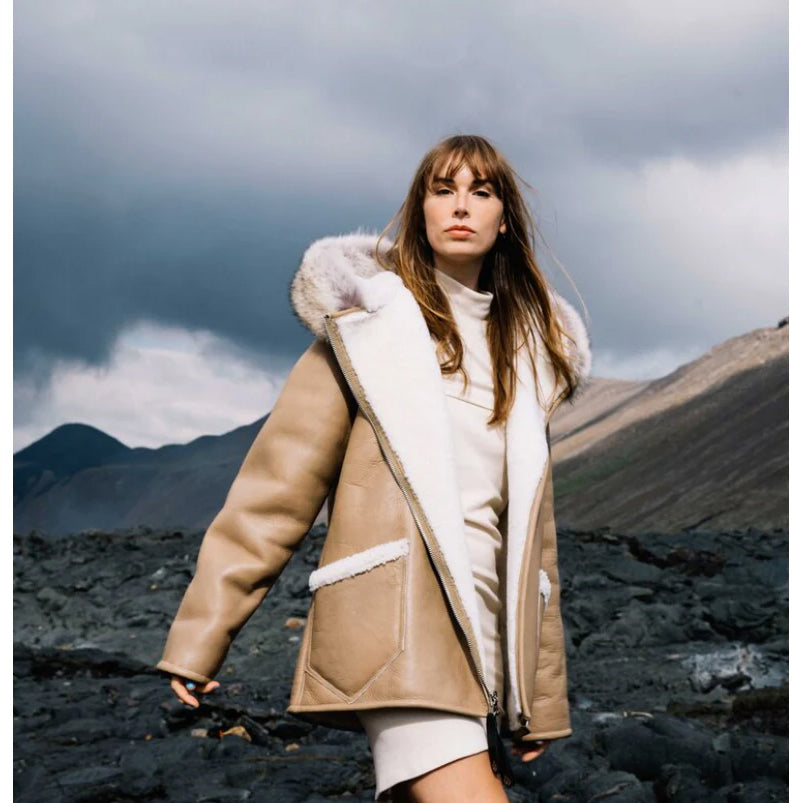 Shearling Fur Coat Leathers Wear