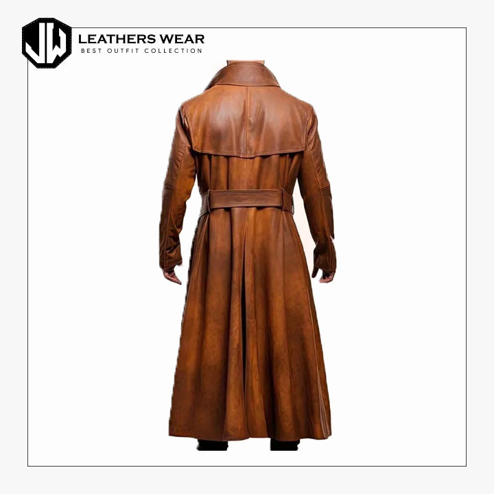 Sheep Leather Men Long Coat
