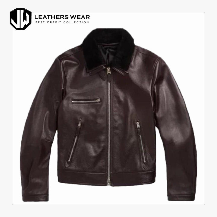 Sheepskin Leather Jacket Mens