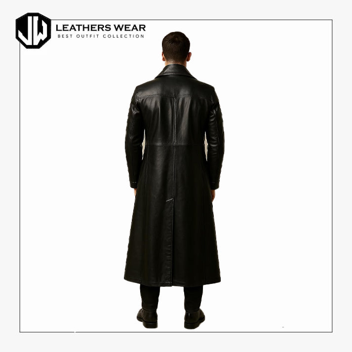 Sheepskin Leather Trench Coat