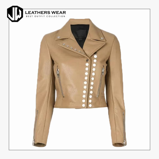 Spiked Leather Jacket Womens
