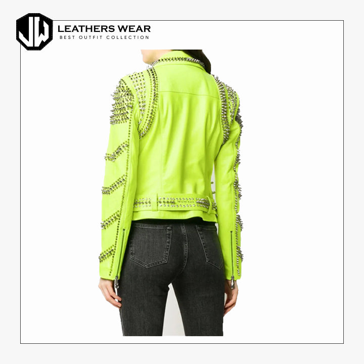 Studded Biker Jacket Womens Leathers Wear