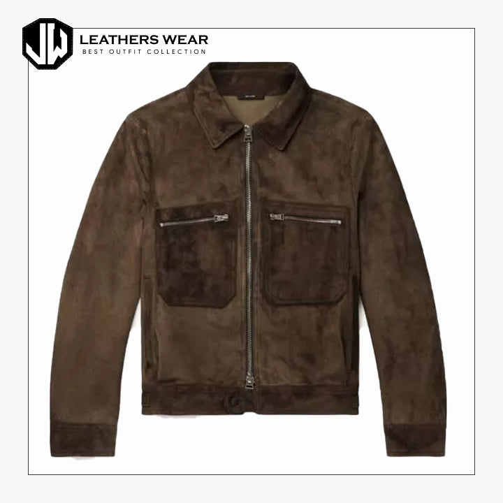 Suede Biker Jacket Men