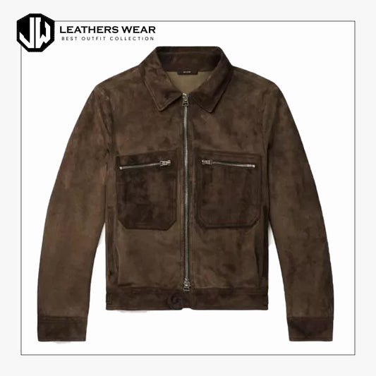 Suede Biker Jacket Men
