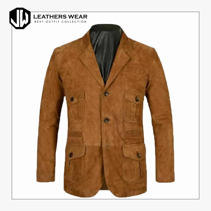 Suede Leather Blazer Leathers Wear