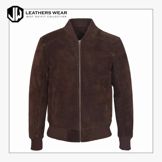 Suede Leather Bomber Jacket