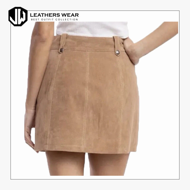 Suede Leather Mini Skirt