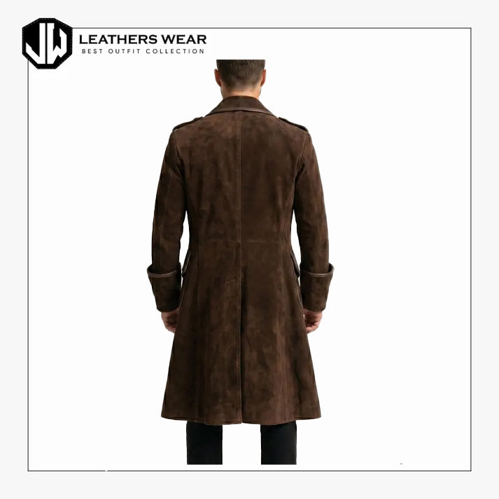 Suede Leather Pirate Trench Coat