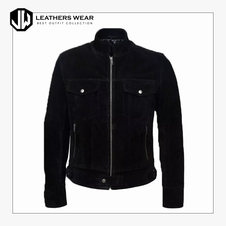 Suede Stand Collar Jacket