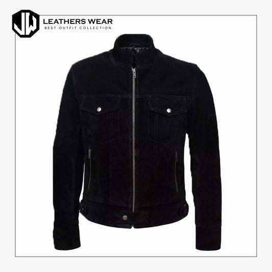 Suede Stand Collar Jacket