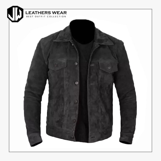 Trucker Leather Jacket Mens