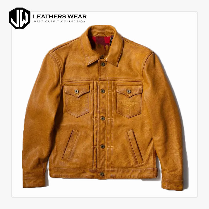Trucker Style Leather Jacket