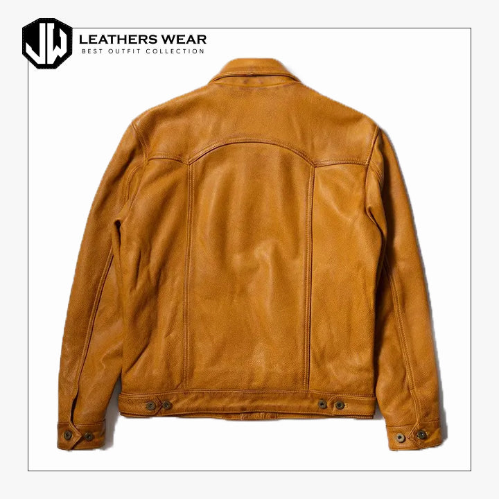 Trucker Style Leather Jacket