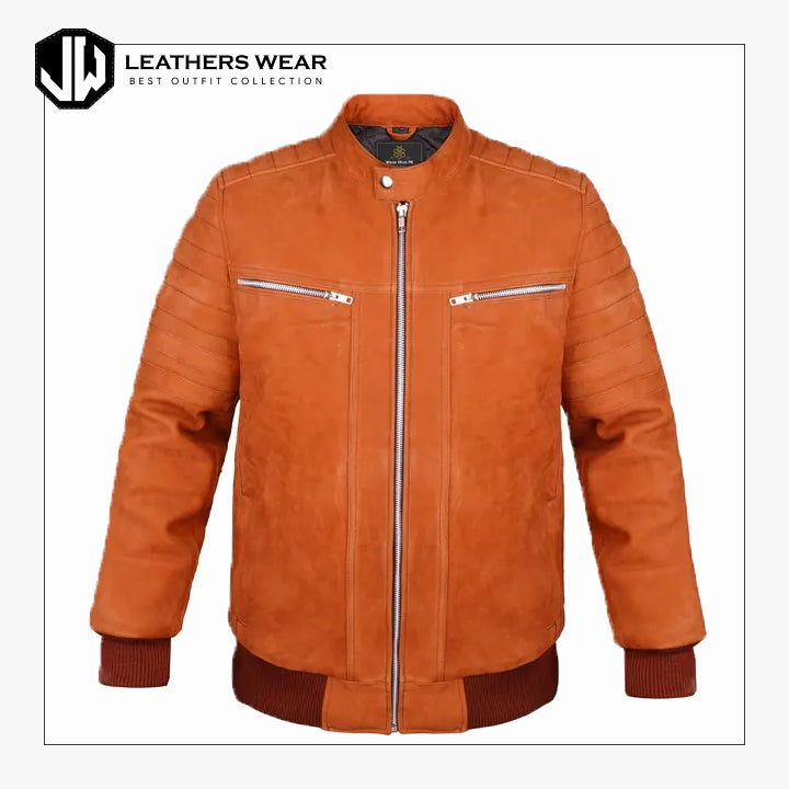 Vintage Leather Bomber Jacket Mens