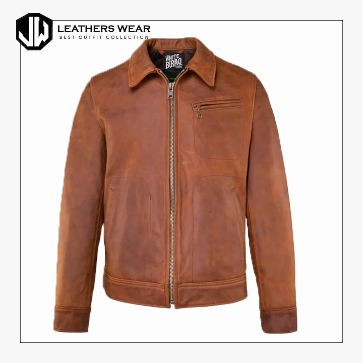 Vintage Leather Trucker Jacket