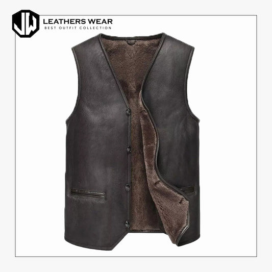 Vintage Leather Vest Mens