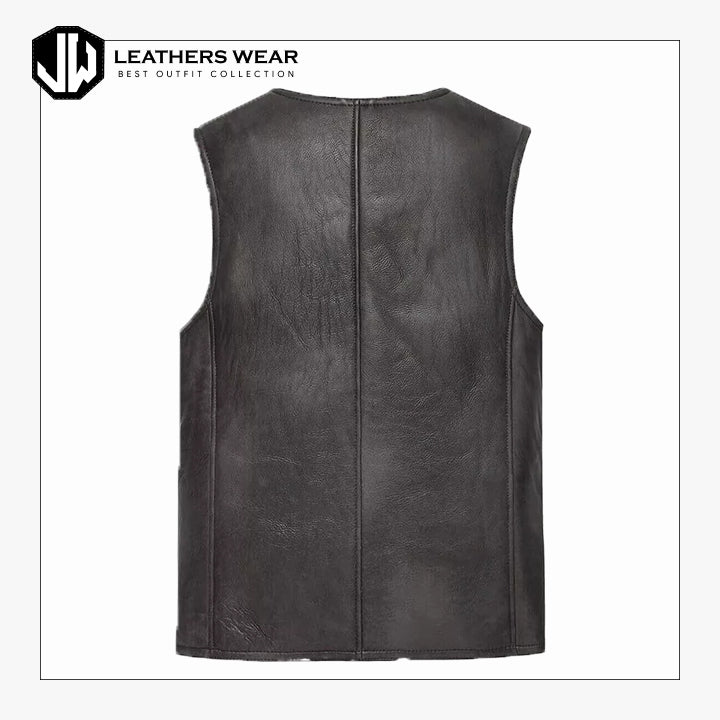 Vintage Leather Vest Mens