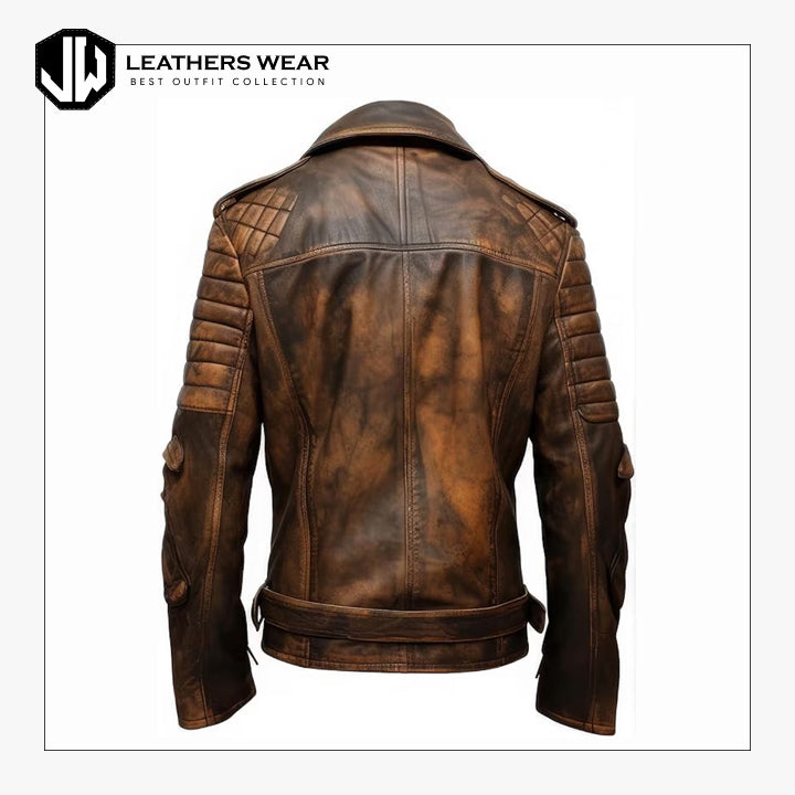 Vintage Motorcycle Rider Quilted Jacket