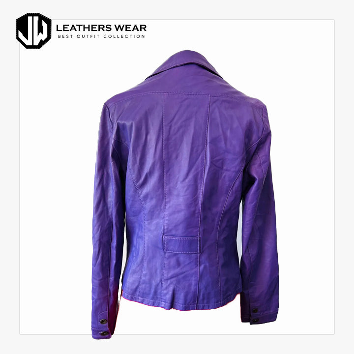 Vintage Purple Genuine Leather Blazer