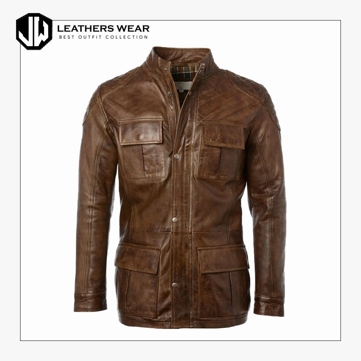 Vintage Style Leather Jacket Leathers Wear