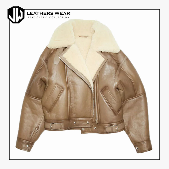 Women Aviator Shearling Jacket