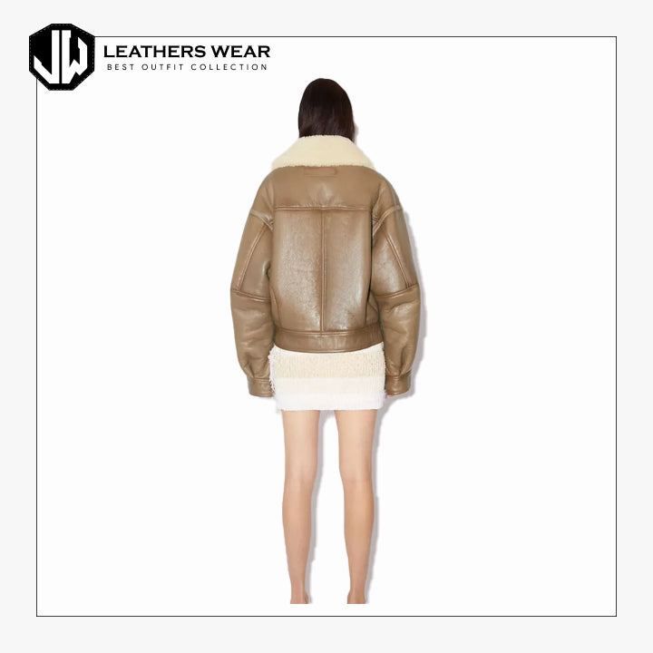 Women Aviator Shearling Jacket