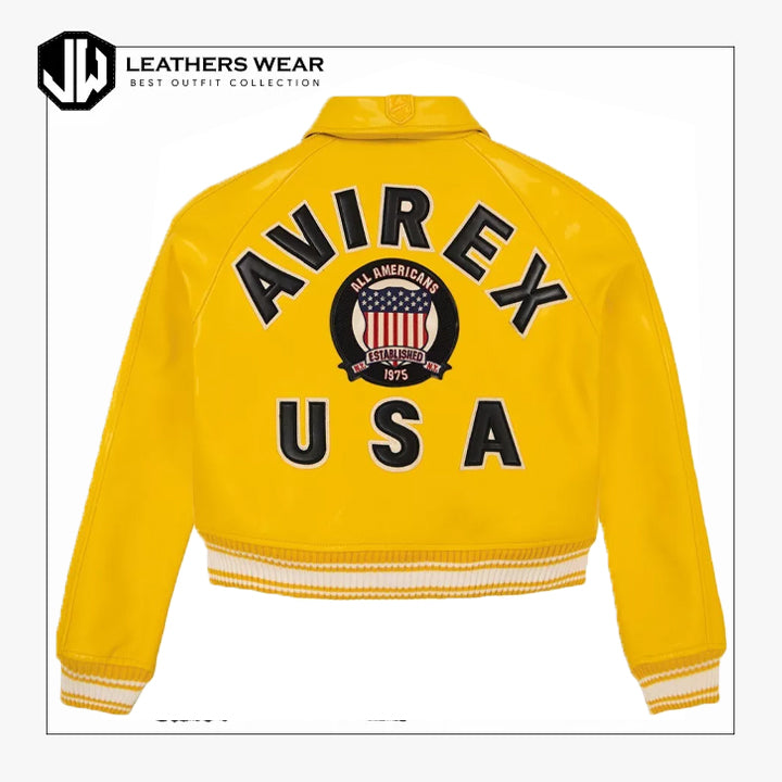 Women Avirex Yellow Bomber Jacket