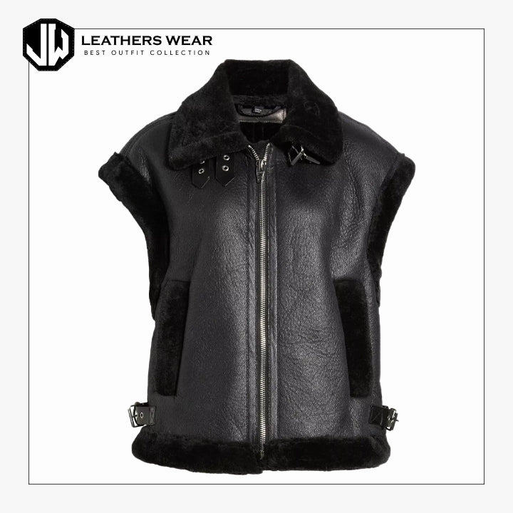 Women Genuine Sheepskin Vest