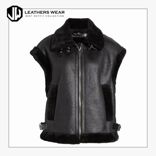 Women Genuine Sheepskin Vest