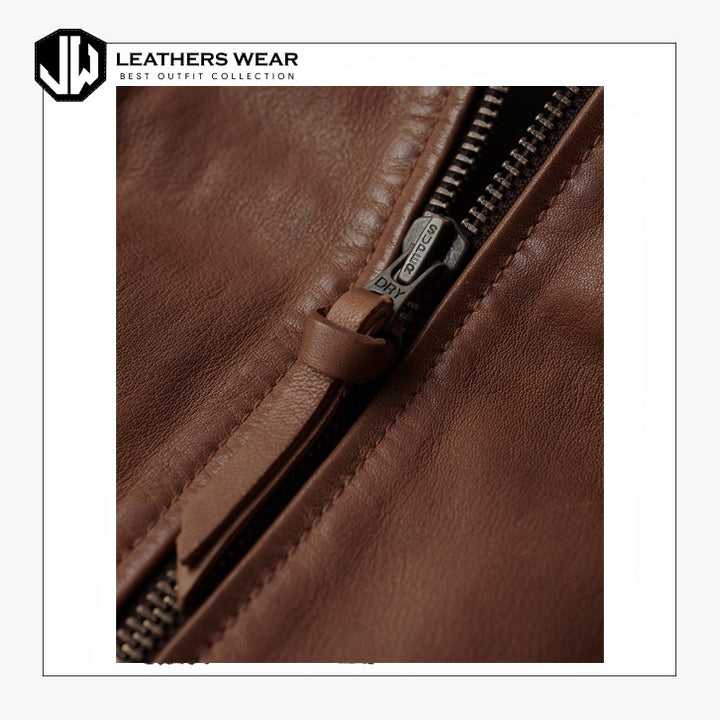 Women Leather Short Bomber Jacket