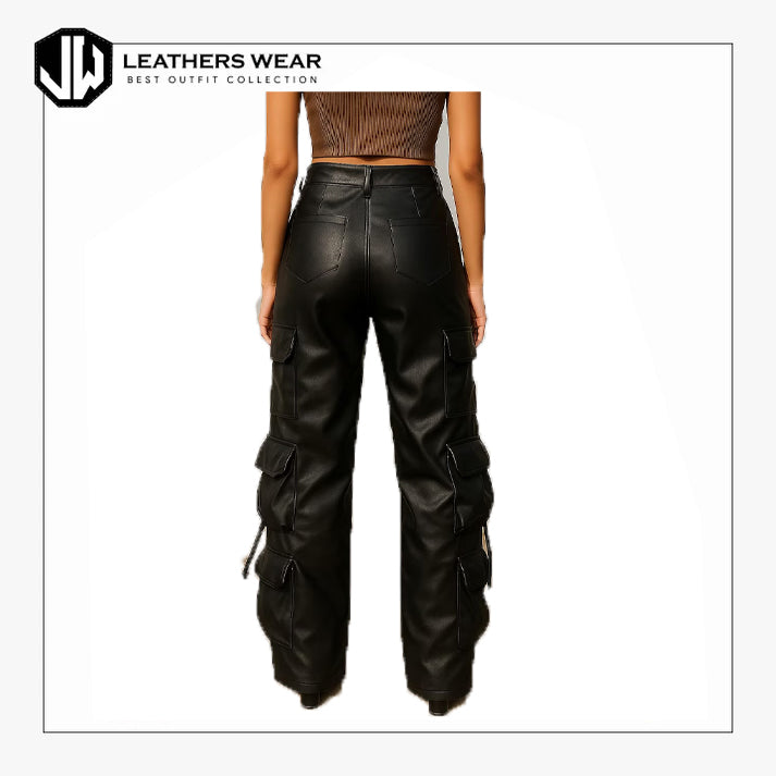 Women Low Rise Leather Pants