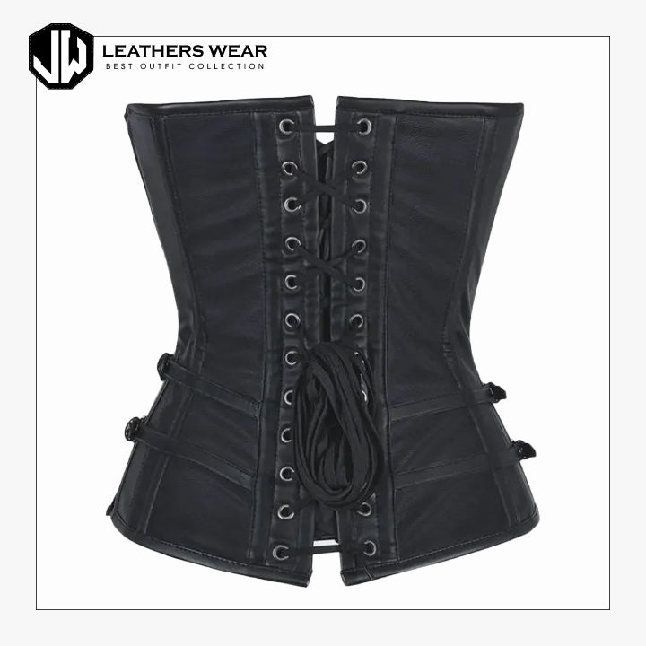 Women Real Leather Corset Overbust