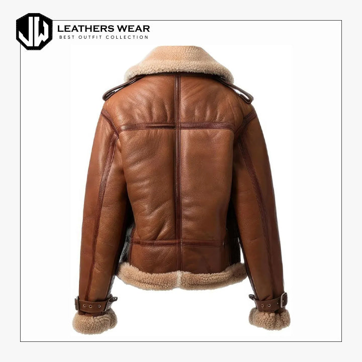 Women Shearling Moto Jacket