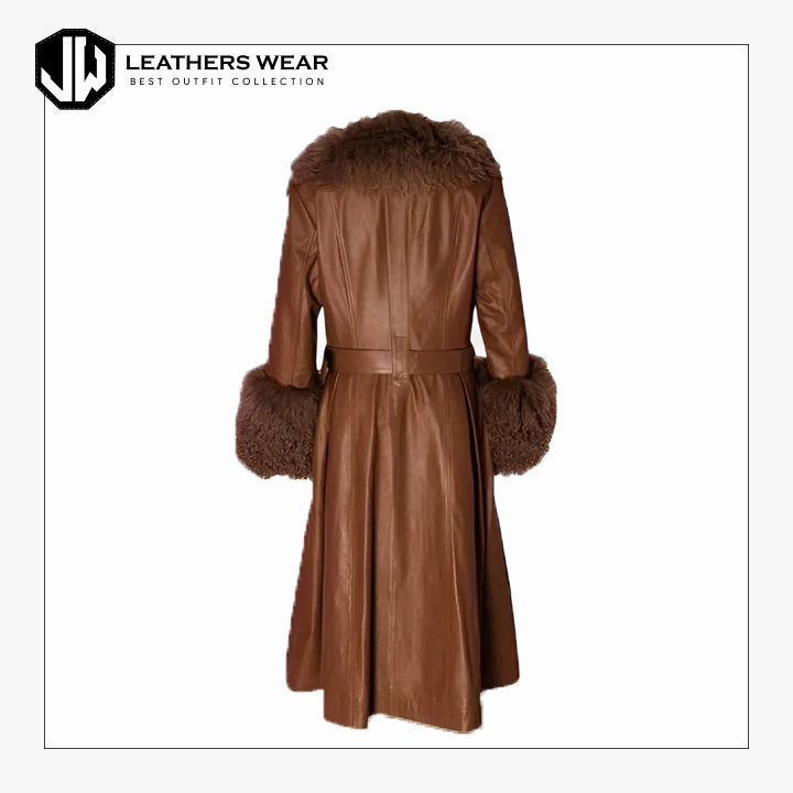 Women Trendy Brown Fur Coat