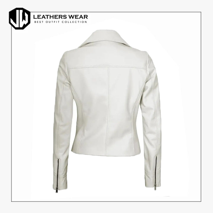 Women's Off White Leather Jacket