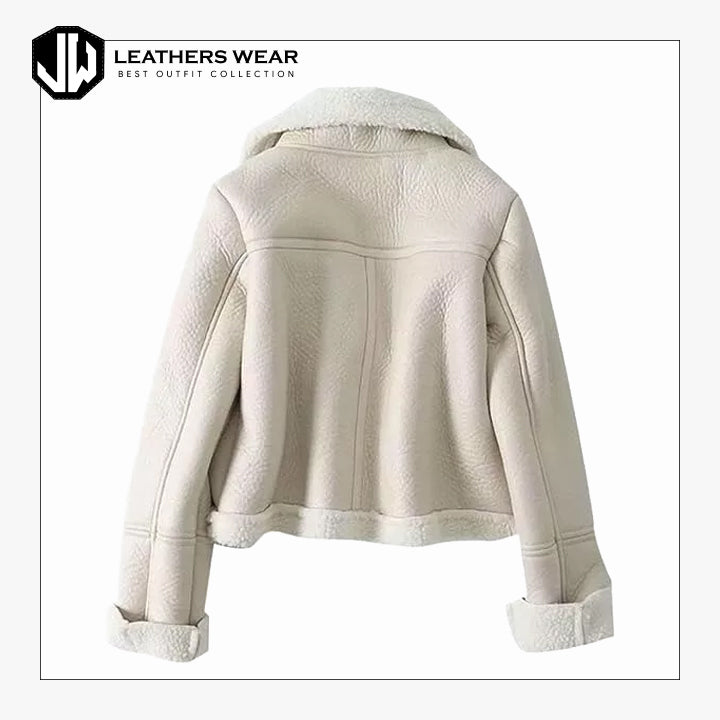 Women's White Flying Aviator Bomber Jacket