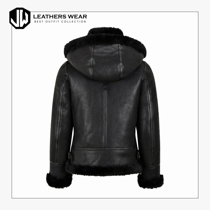 Womens Black Aviator Jacket Leathers Wear