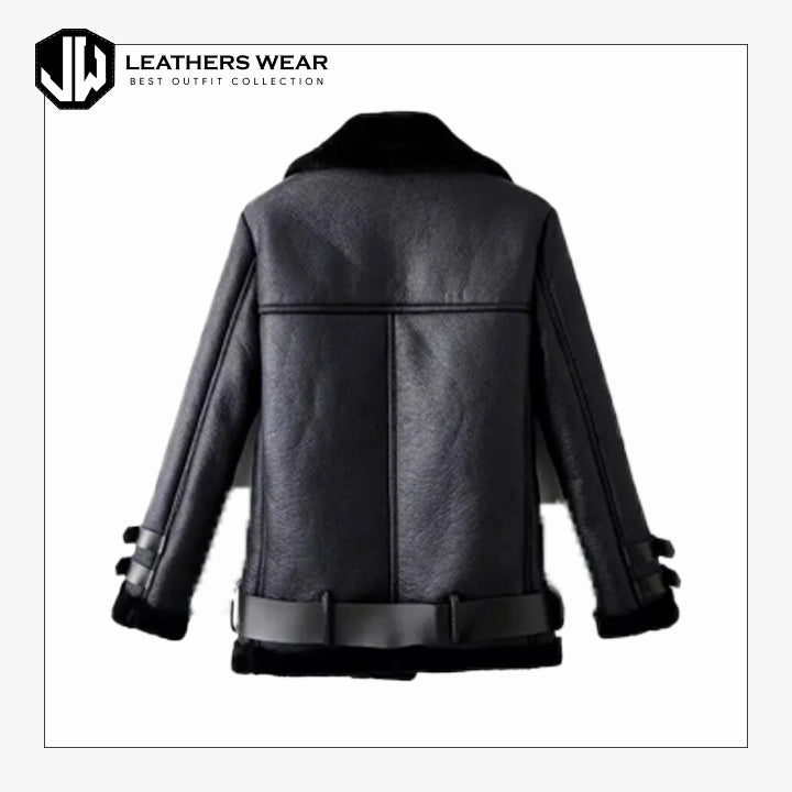 Womens Black Leather Bomber Jacket Leathers Wear