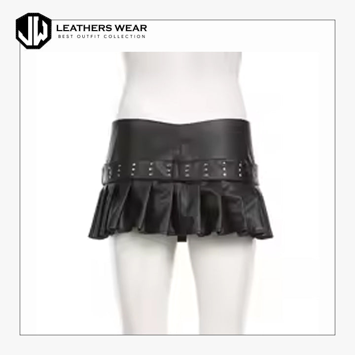 Womens Black Leather Skirt