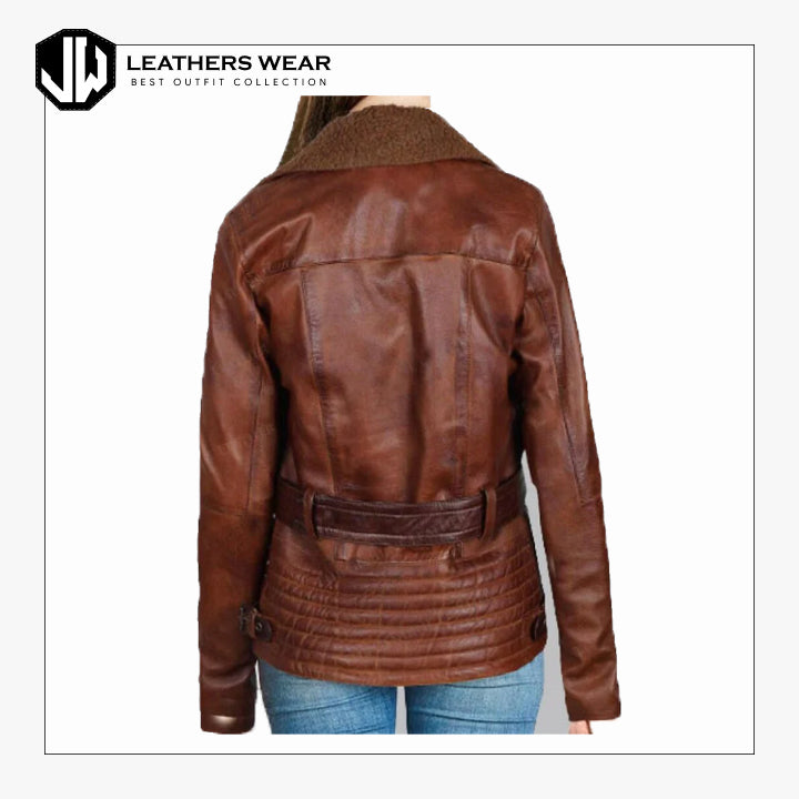 Womens Brown Lambskin Leather Jacket