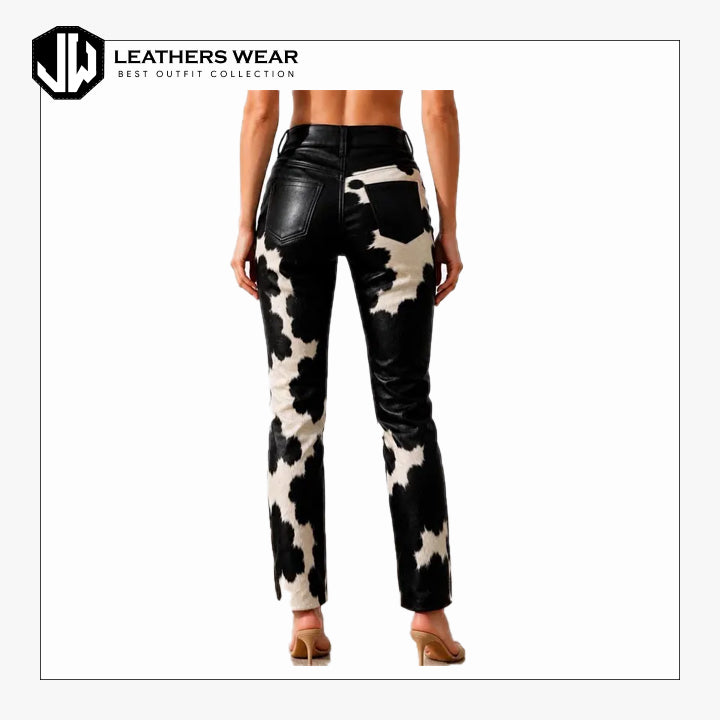Womens Cowhide Leather Pants