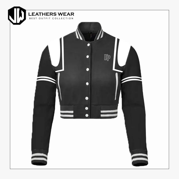 Womens Cropped Varsity Jacket