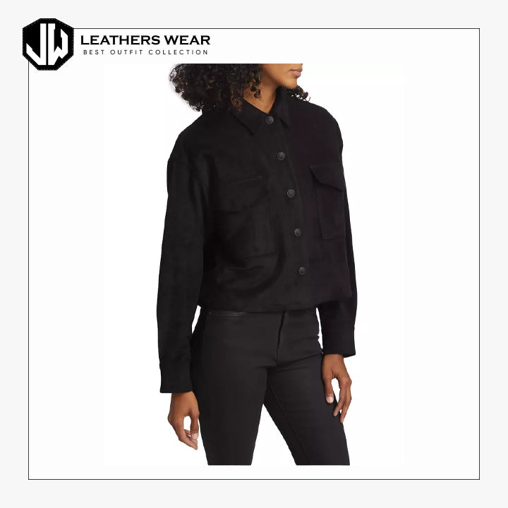 Womens Faux Suede Shirt