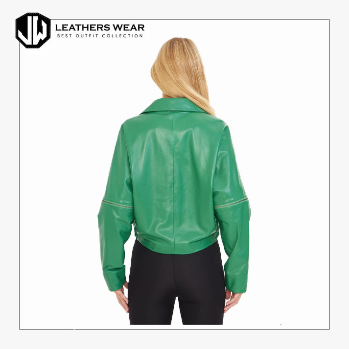 Womens Green Leather Jacket