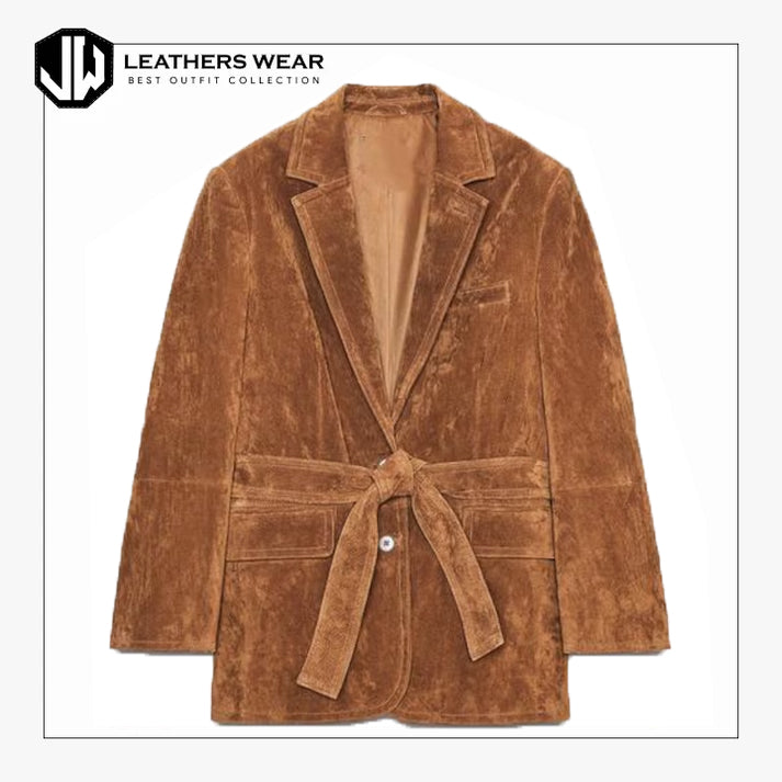 Womens Leather Blazer Jacket