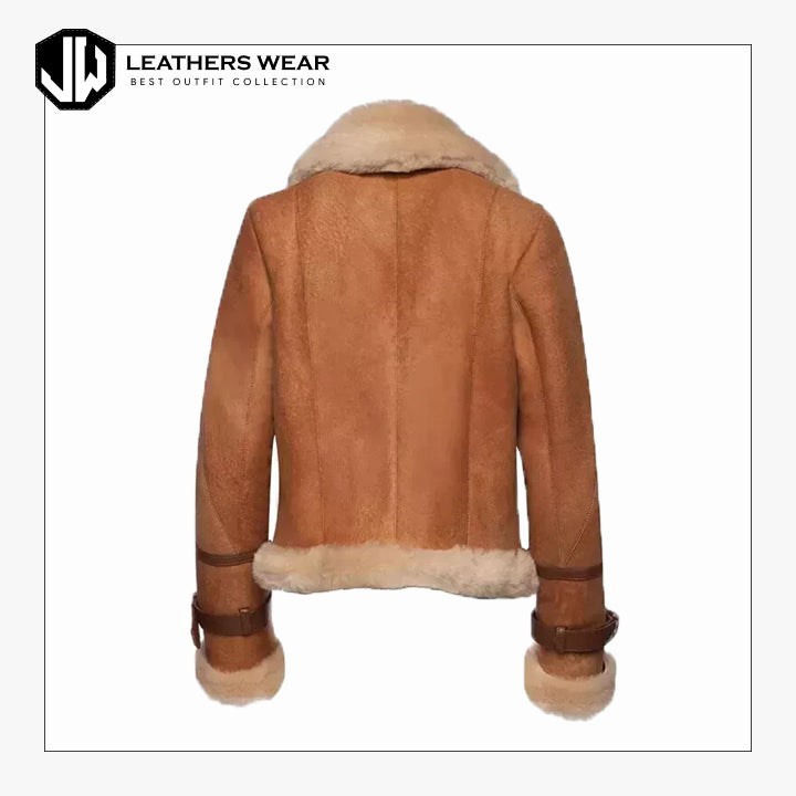 Womens Leather Jacket with Shearling