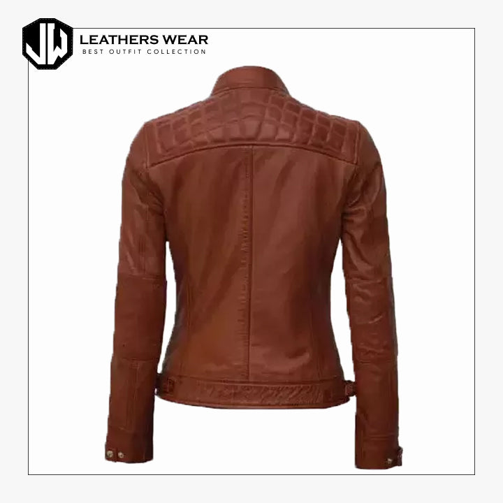Womens Brown Leather Riding Jacket